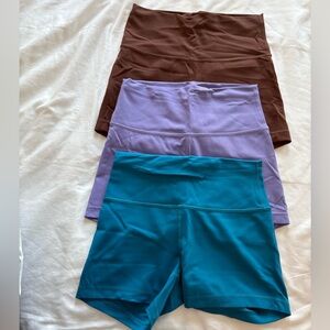 Lululemon 3 Pack Wunder Train High Rise Short 4”